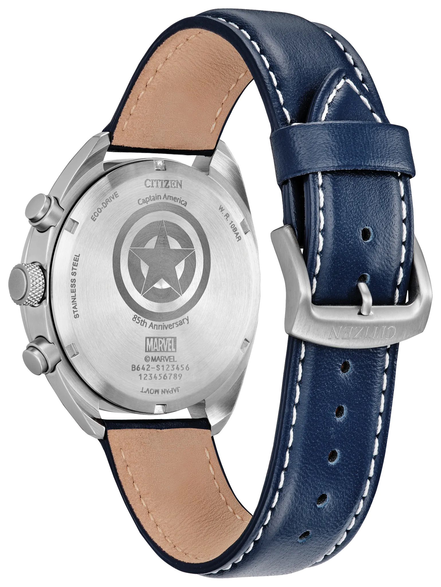 Captain America 85th Anniversary Blue Dial Leather Strap CA7046